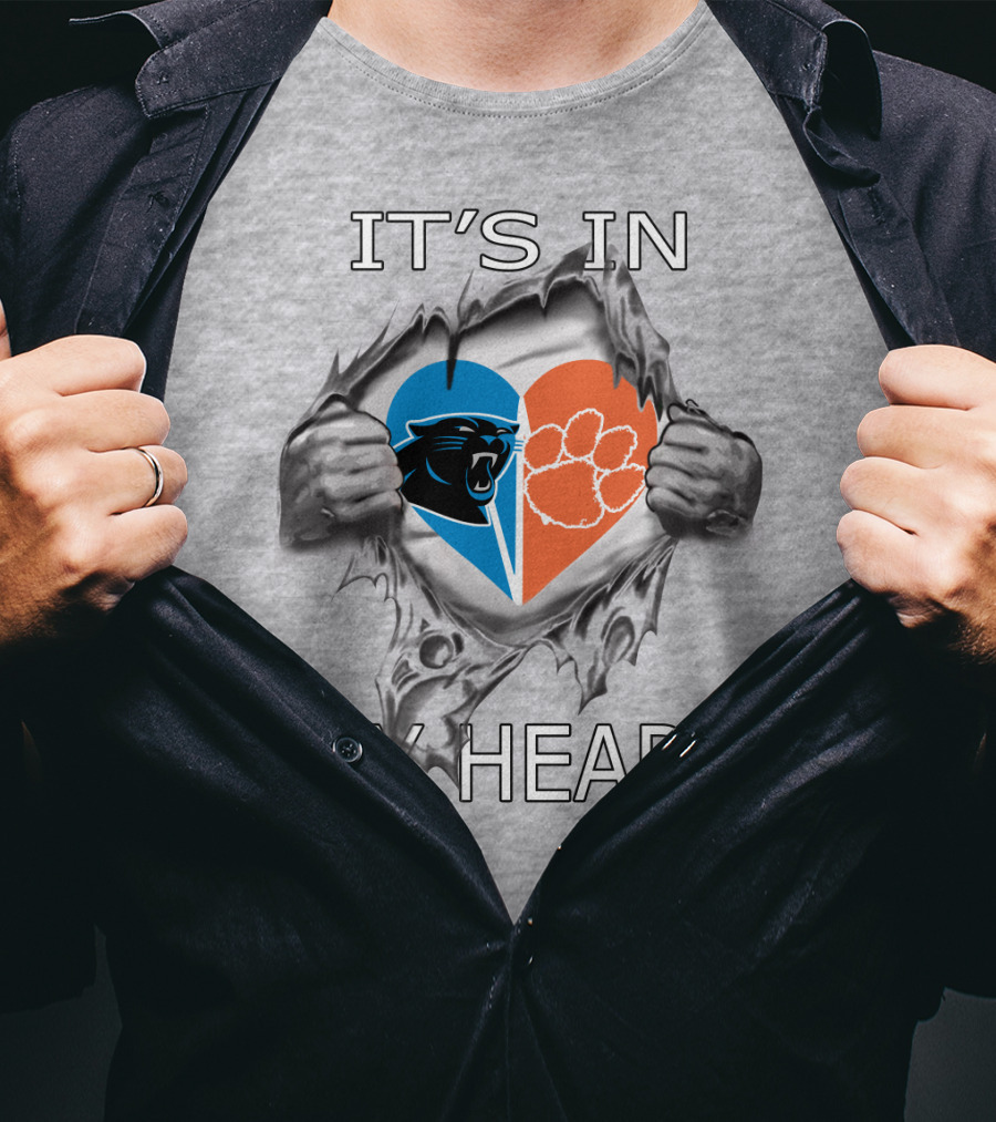 IT'S IN MY HEART Panthers Clemson Tigers T-Shirt