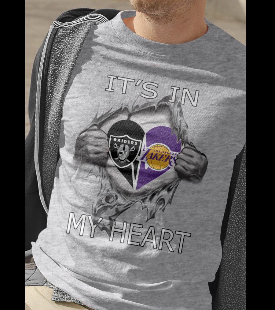 Raiders Los Angeles Lakers It's In My Heart T-Shirt