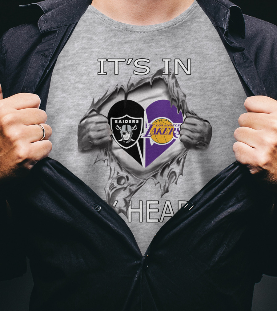 Raiders Los Angeles Lakers It's In My Heart T-Shirt