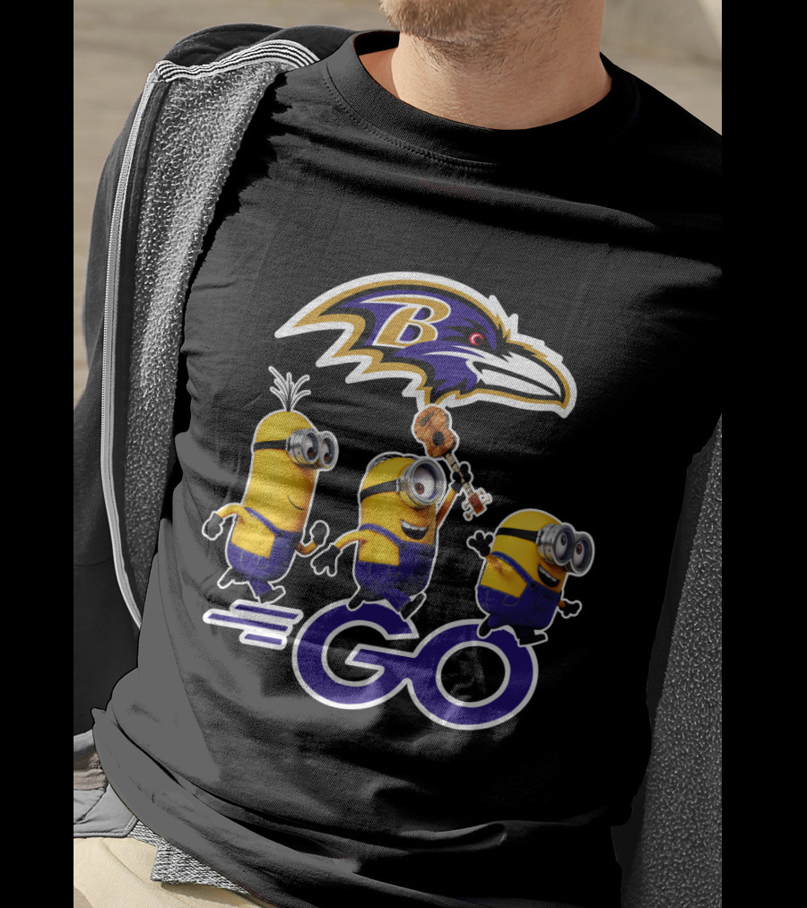 Baltimore Ravens Go Minions Football Mascot Fan T-Shirt