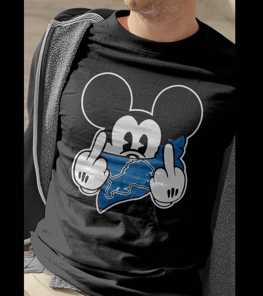 Lions Mickey Middle Finger T-Shirt