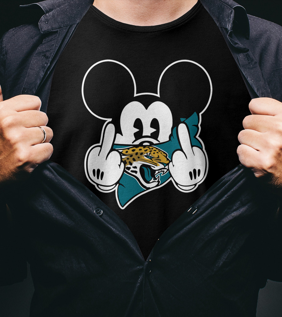 Mickey Mouse Jacksonville Jaguars Middle Finger T-Shirt
