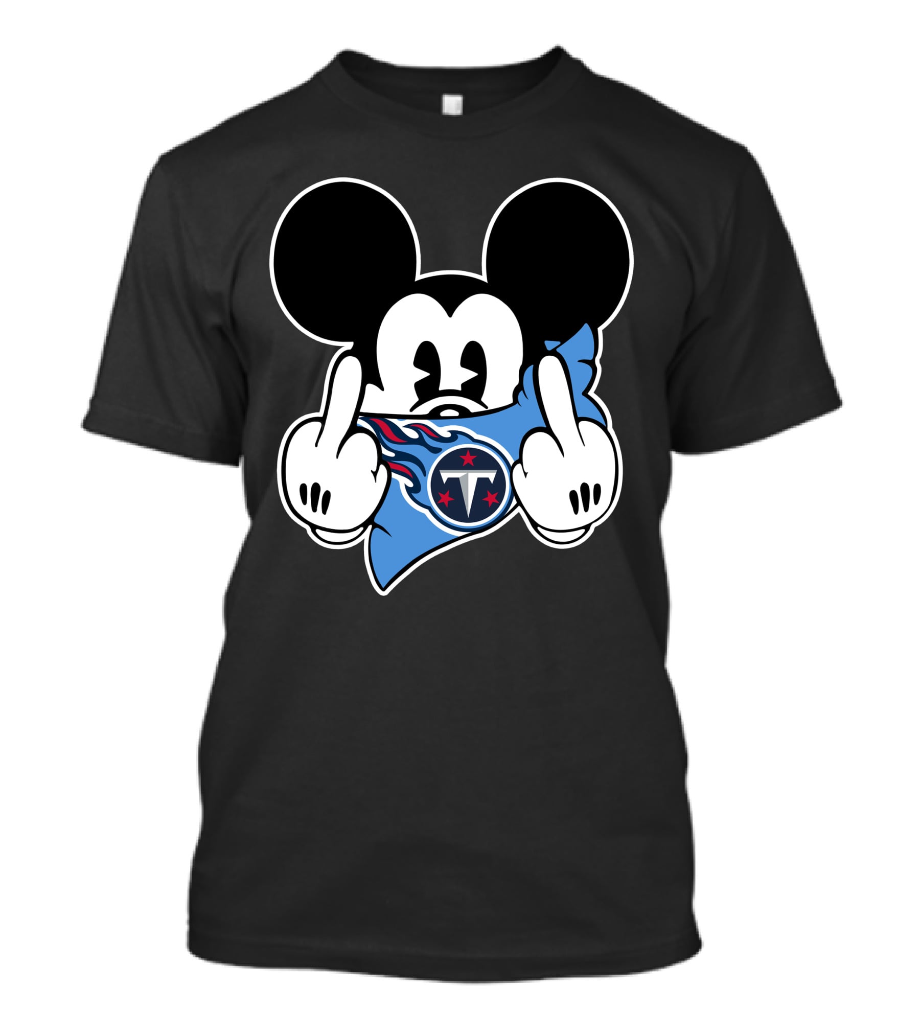 Mickey Mouse Titans Tennessee NFL Parody Flag T-Shirt