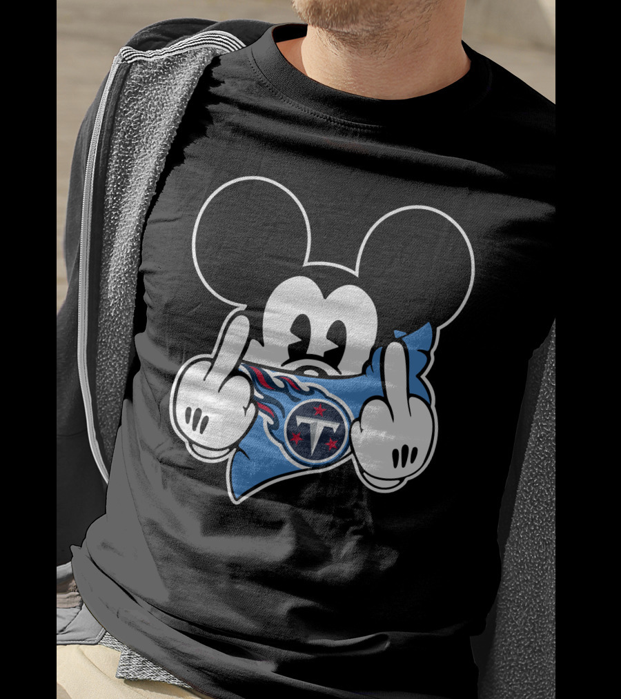 Mickey Mouse Titans Tennessee NFL Parody Flag T-Shirt