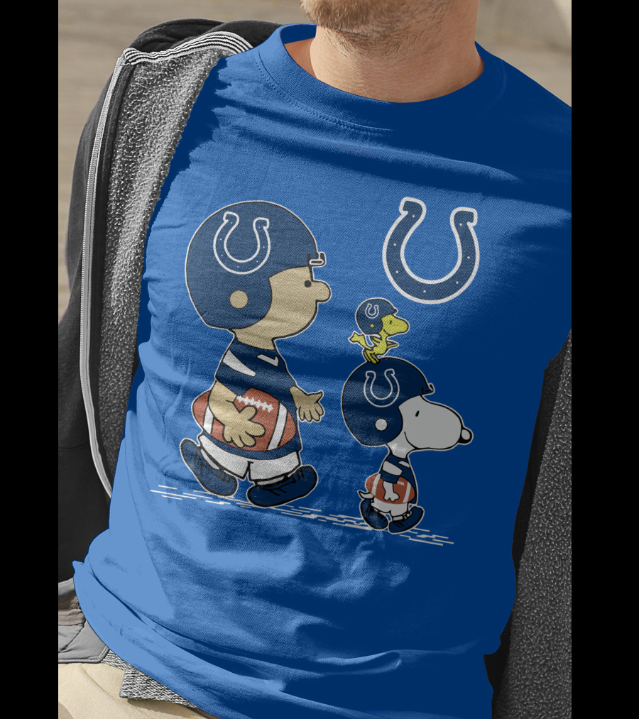 Colts Snoopy And Woodstock Football Helmets T-Shirt