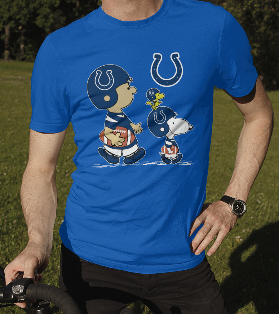 Colts Snoopy And Woodstock Football Helmets T-Shirt