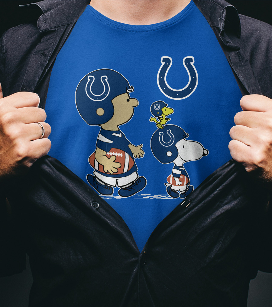 Colts Snoopy And Woodstock Football Helmets T-Shirt