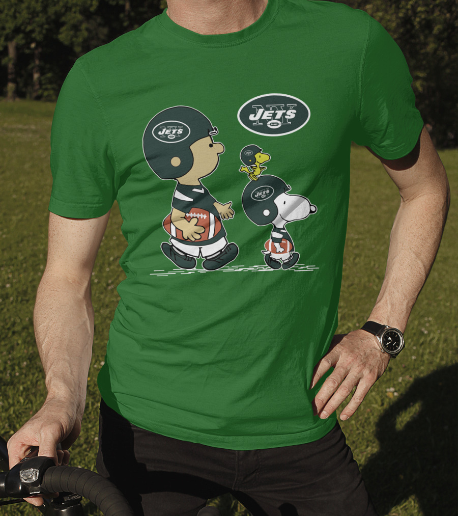New York Jets Snoopy And Woodstock Football Adventure T-Shirt