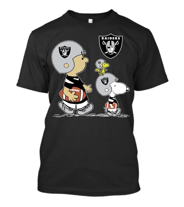 Raiders Snoopy Charlie Brown Woodstock Football T-Shirt