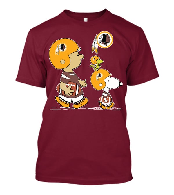 Redskins Snoopy Football Team Helmet Charlie Brown Woodstock T-Shirt