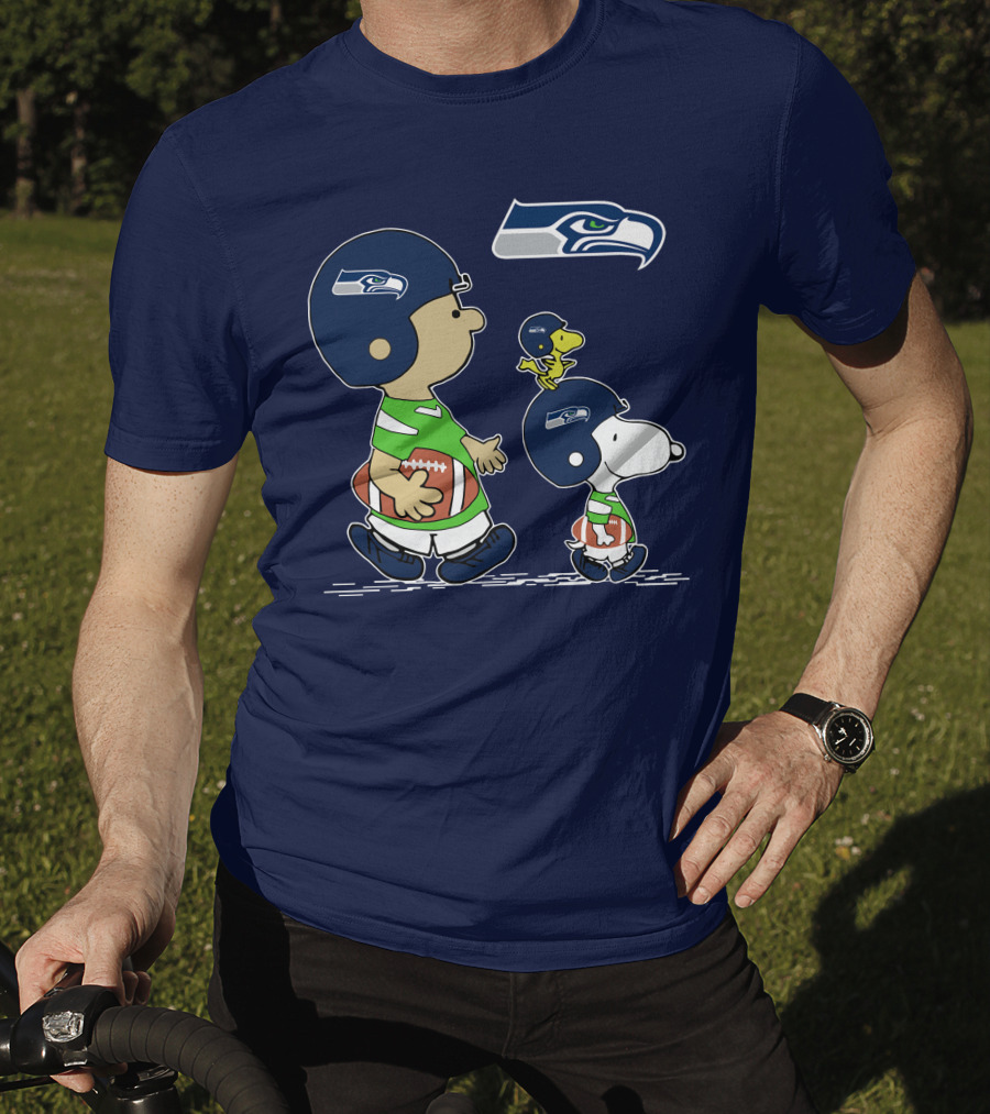 Seahawks Snoopy Football Helmet Friends With Football T-Shirt