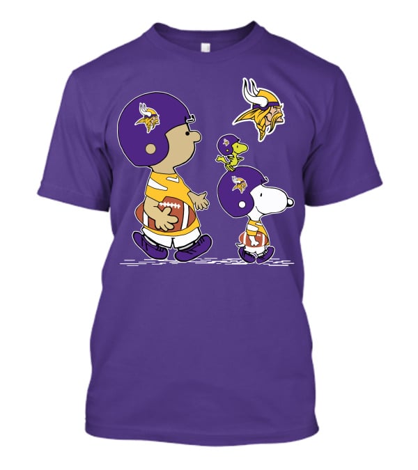 Vikings Snoopy And Woodstock Football Team Fans T-Shirt
