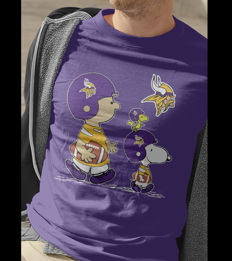 Vikings Snoopy And Woodstock Football Team Fans T-Shirt