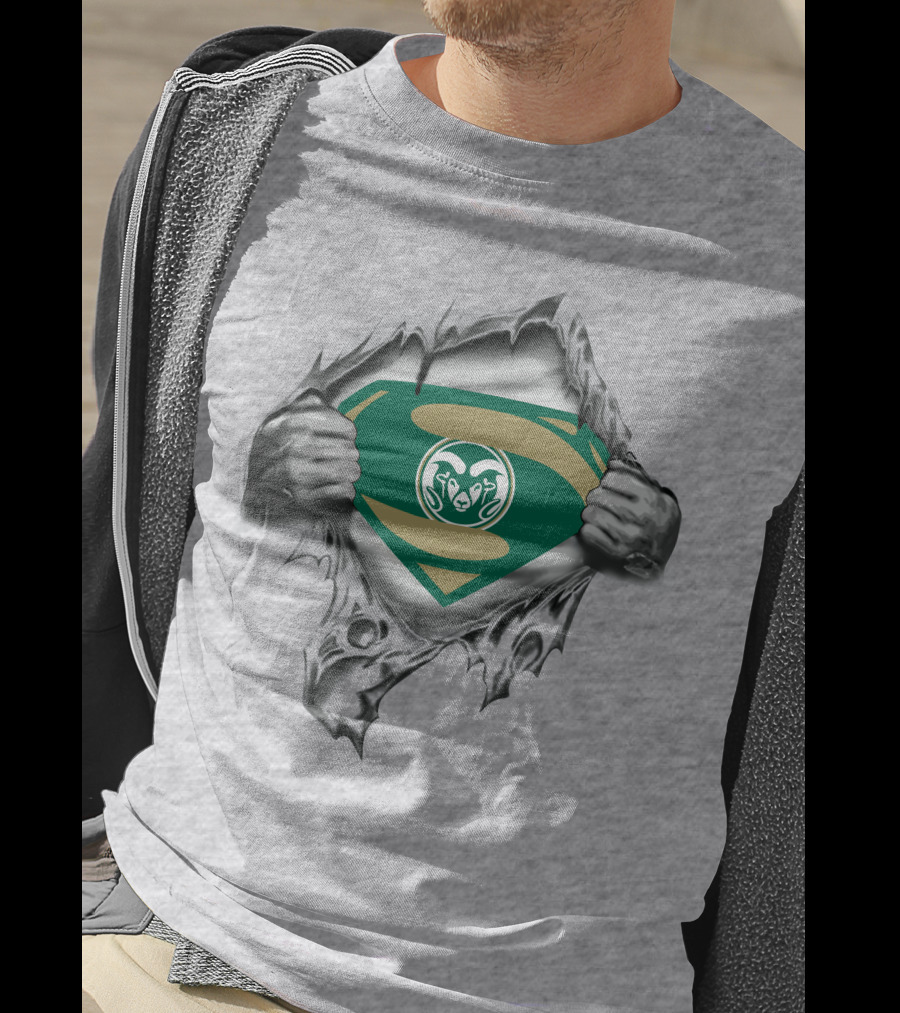 Colorado State Rams Super Man Logo Shield T-Shirt