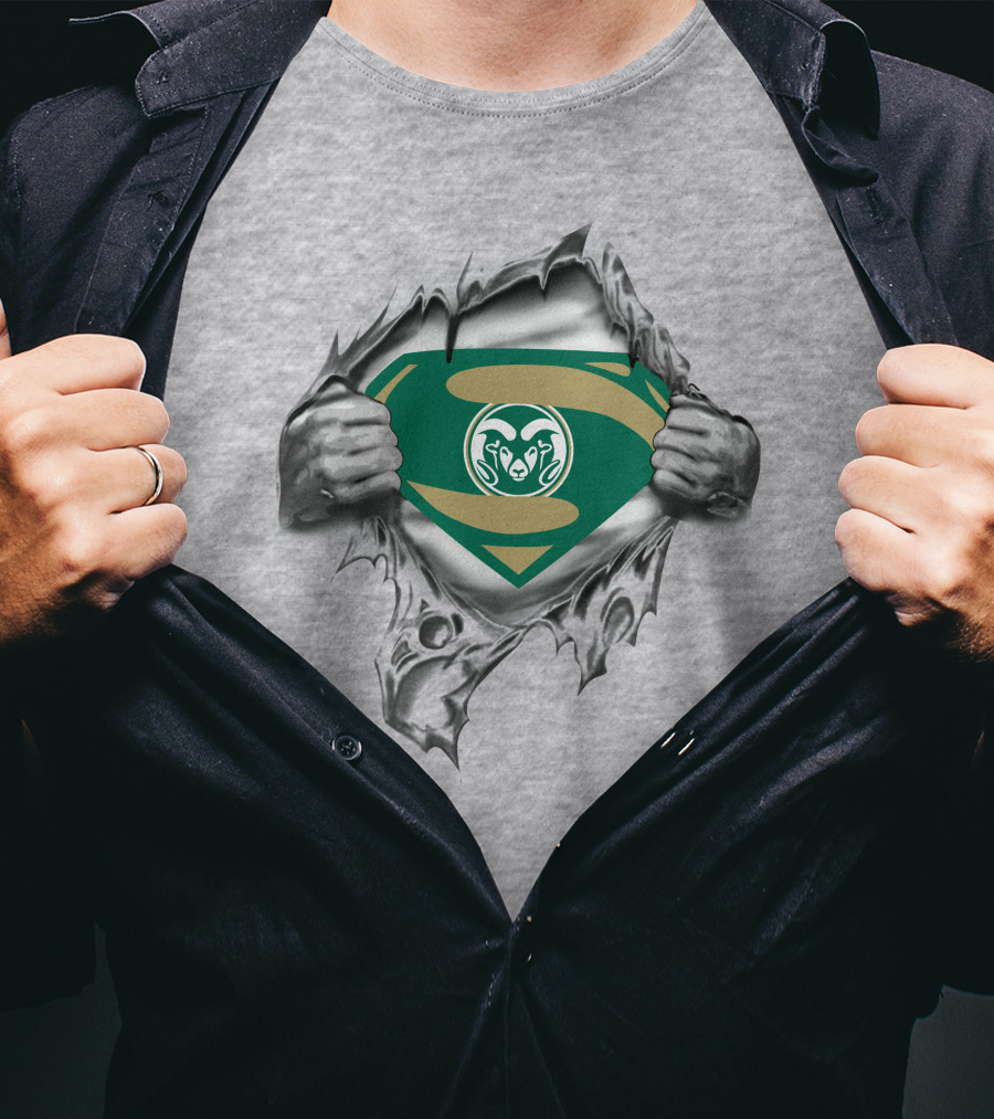 Colorado State Rams Super Man Logo Shield T-Shirt