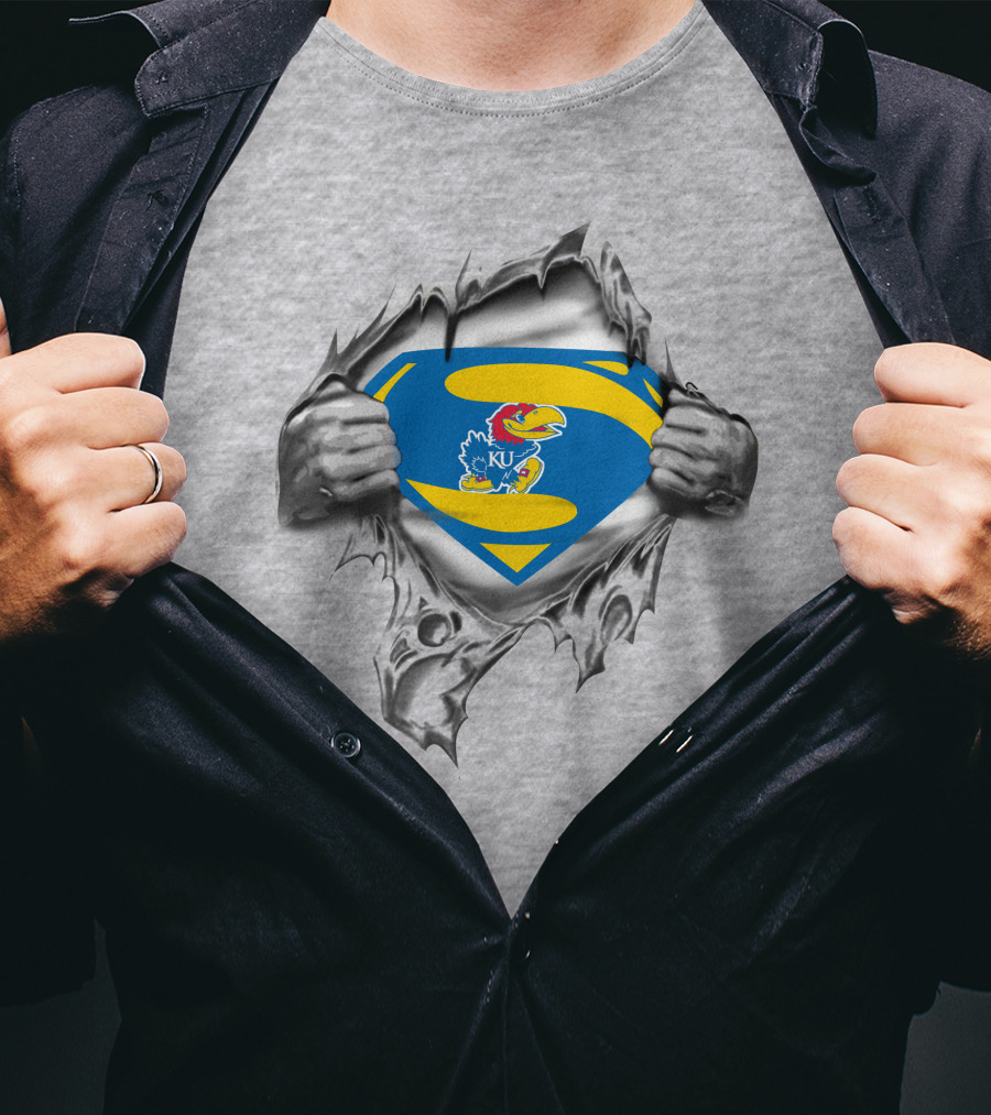 KU Jayhawks Superman Logo Reveal T-Shirt