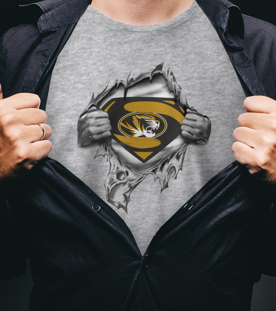 Missouri Tigers Superman Shield Rip T-Shirt