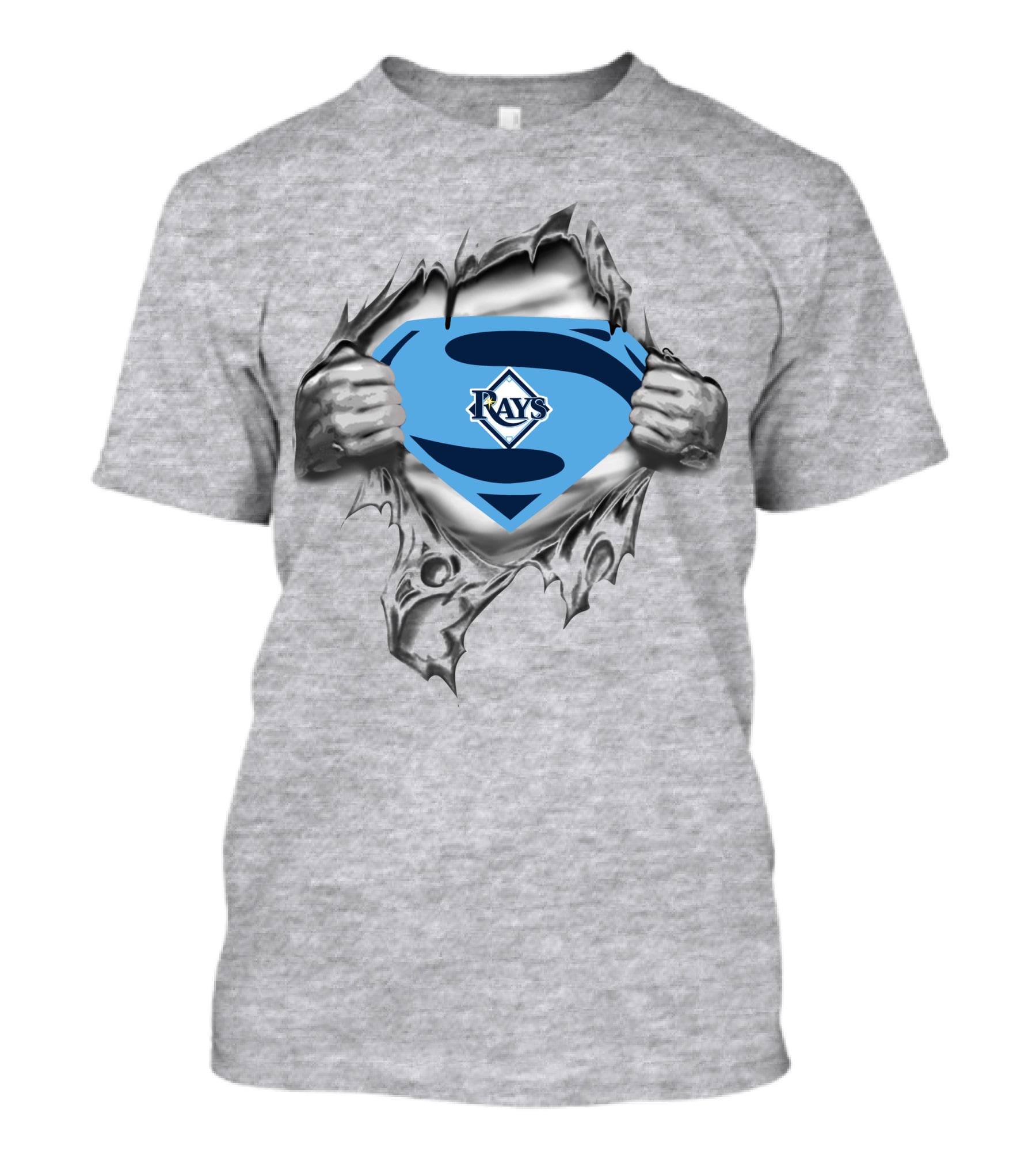 Rays Baseball Superman Shield Peeling Back Layers T-Shirt