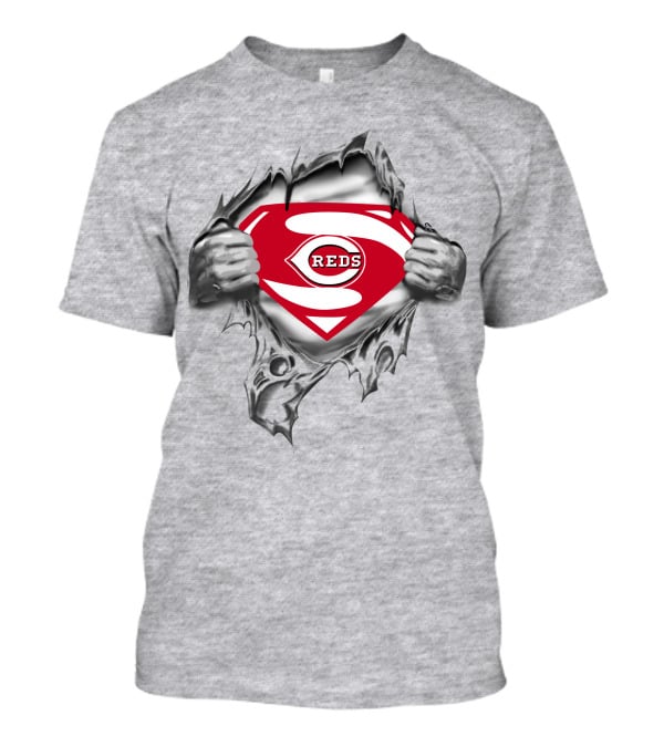 Reds Logo Superman Shield Baseball T-Shirt