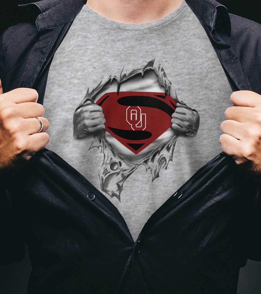 Ou Sooners Superman Emblem Morph T-Shirt