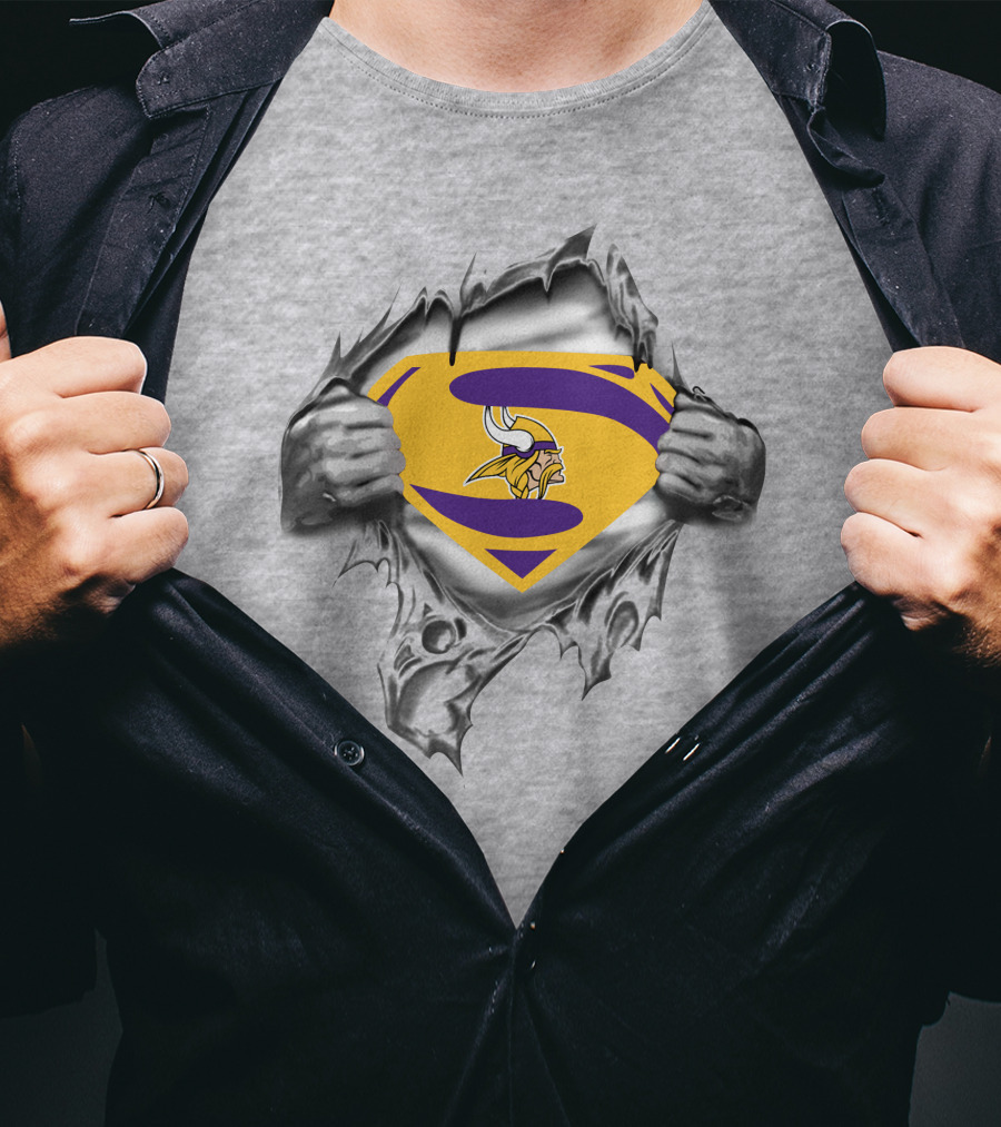 Vikings Logo Superman Shield Fusion T-Shirt