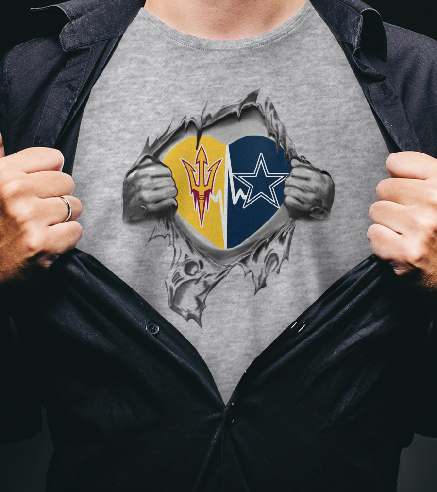 Arizona State Sun Devils Dallas Cowboys Heart T-Shirt