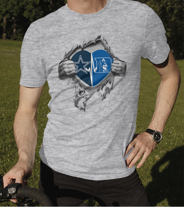 Cowboys Duke Heartbeat Passion Emblem With Iconic Star And Blue Devil T-Shirt