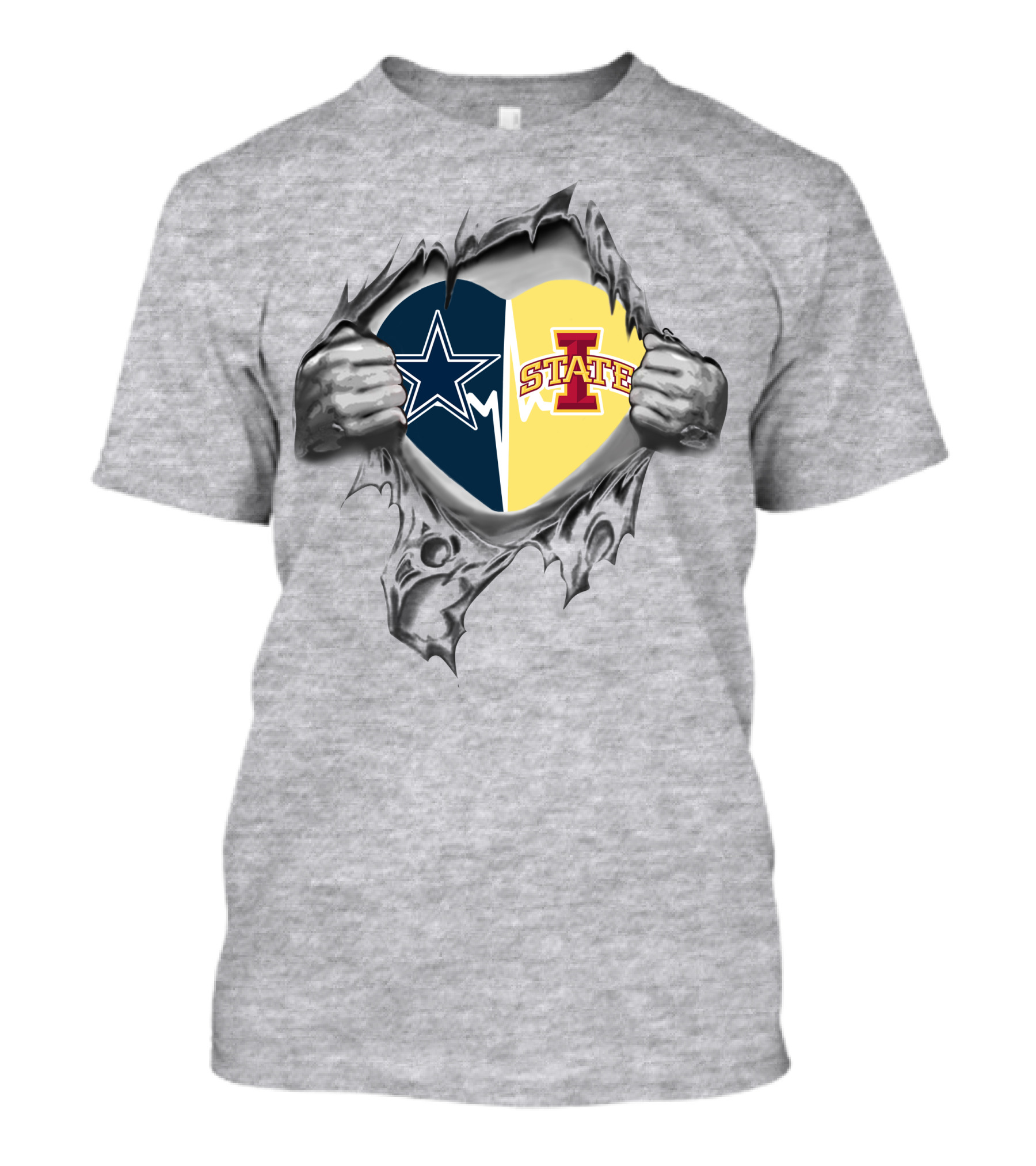 Cowboys And Iowa State Torn Heart T-Shirt