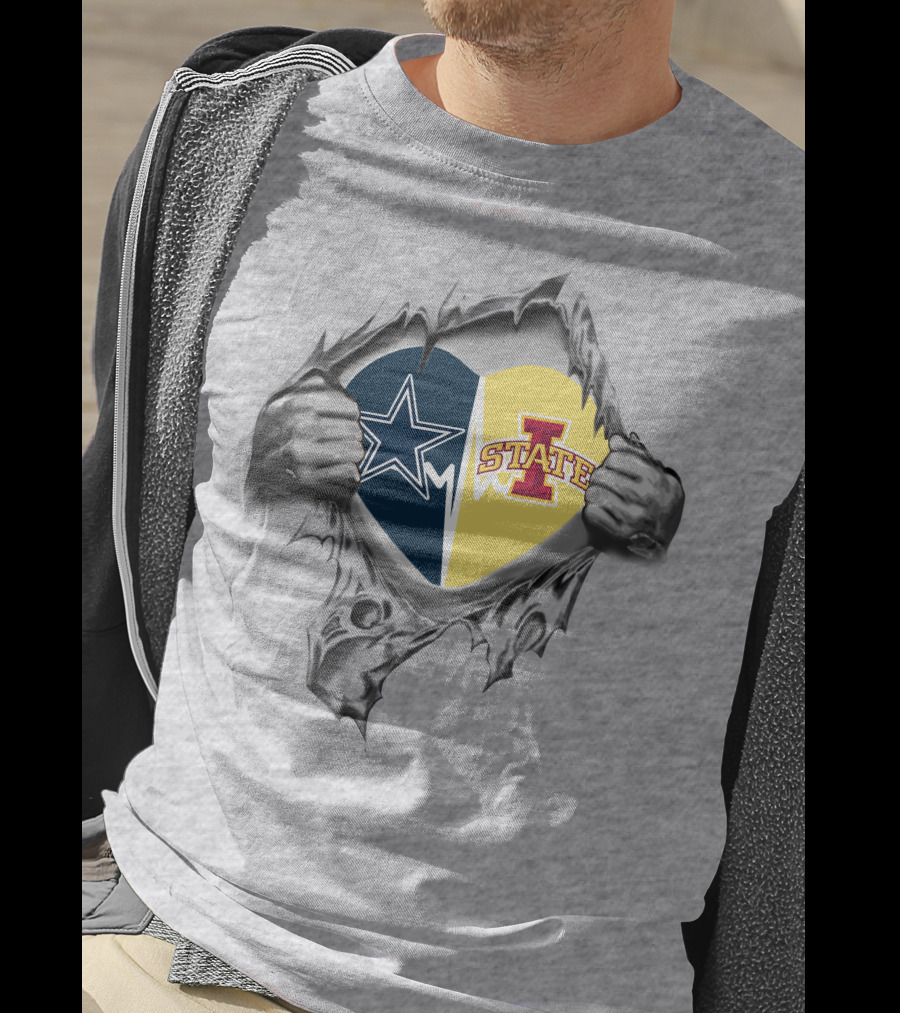 Cowboys And Iowa State Torn Heart T-Shirt