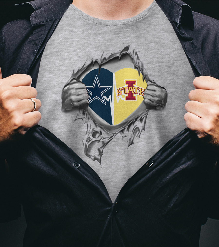 Cowboys And Iowa State Torn Heart T-Shirt