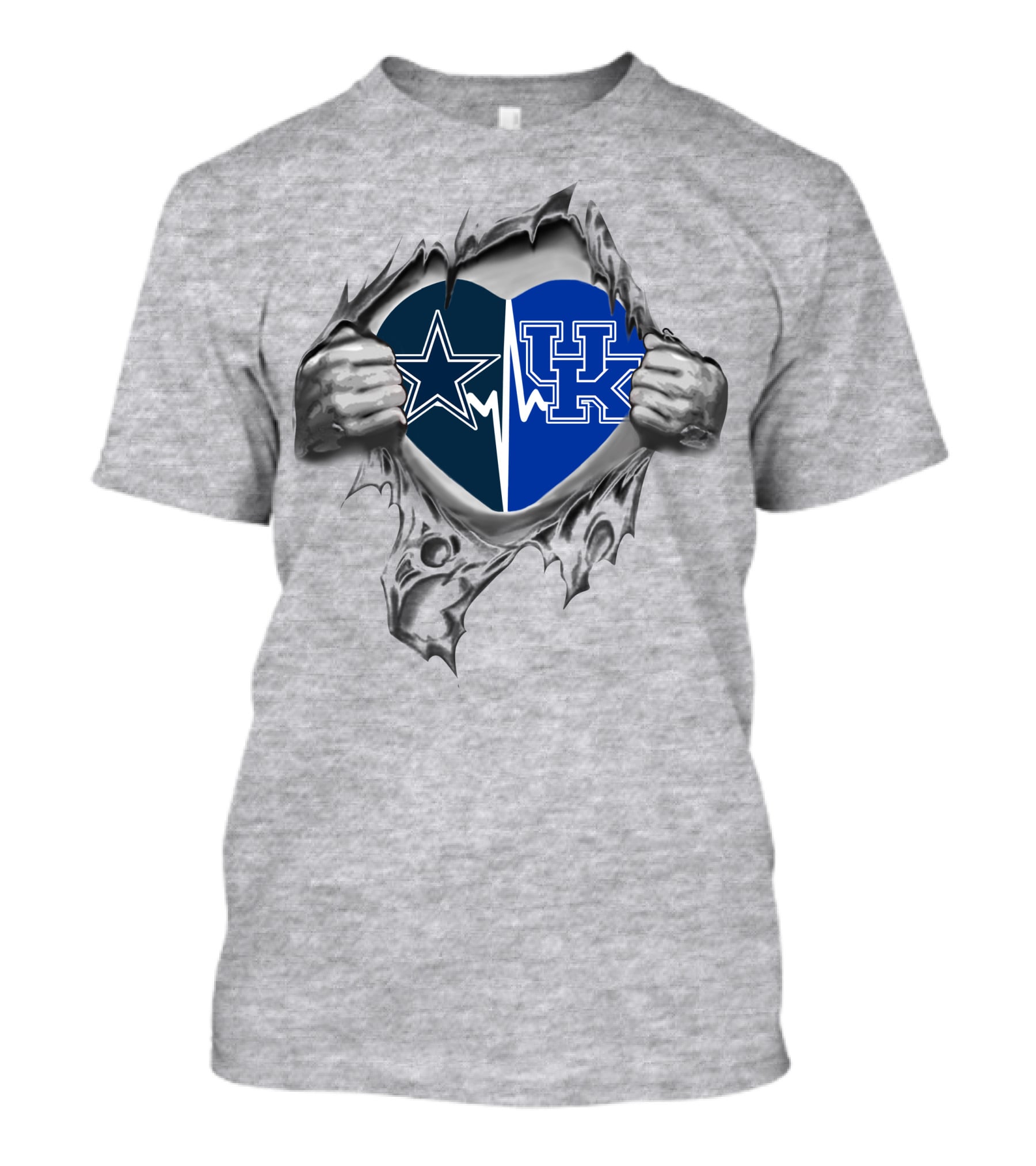Cowboys Star Kentucky Wildcats Uk Heart Fusion T-Shirt
