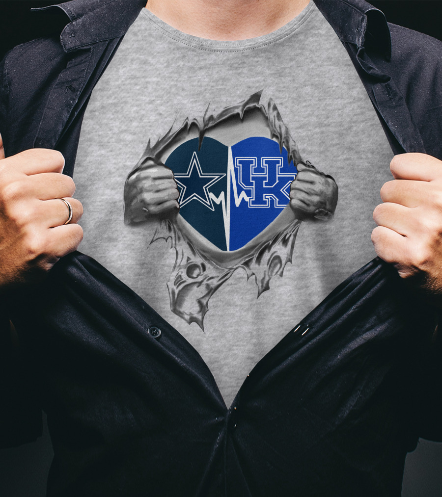 Cowboys Star Kentucky Wildcats Uk Heart Fusion T-Shirt