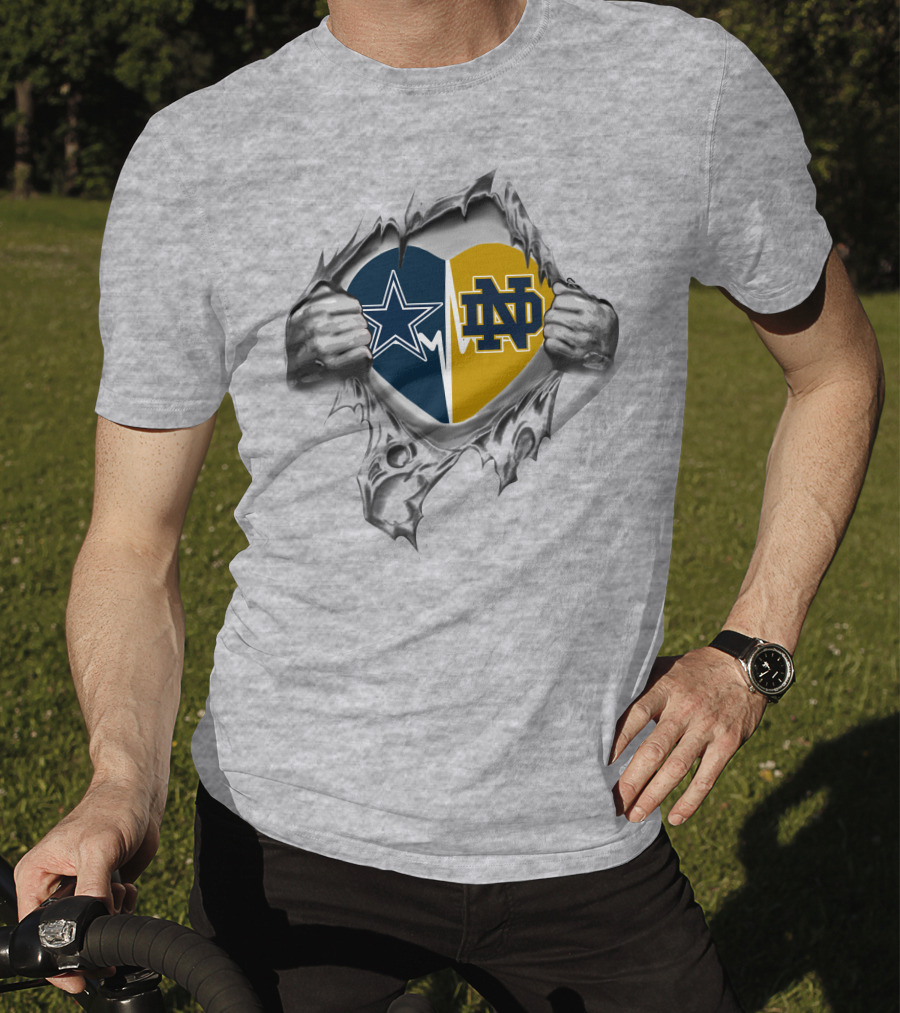 Cowboys Notre Dame Heart Loyalty Emblem T-Shirt