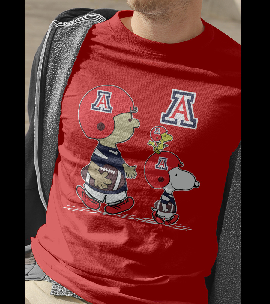 Arizona Wildcats Snoopy Football Team Peanuts Characters T-Shirt