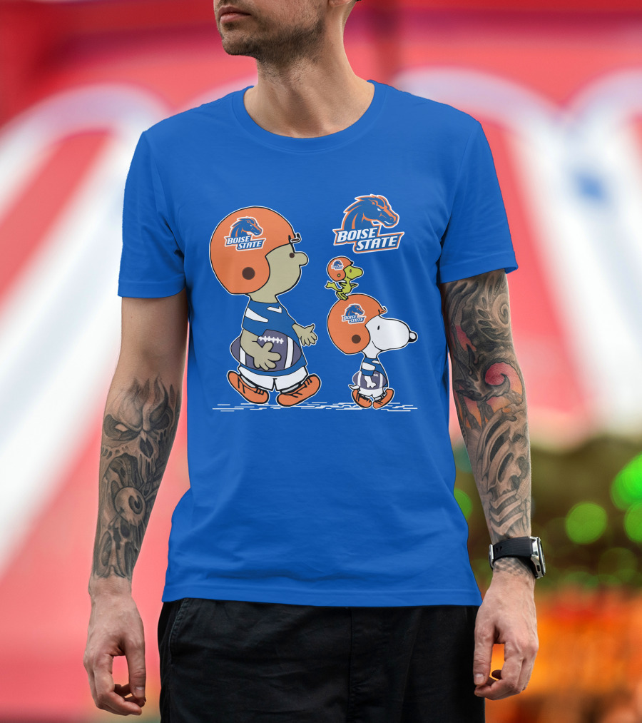 Boise State Broncos Peanuts Football Snoopy and Friends T-Shirt