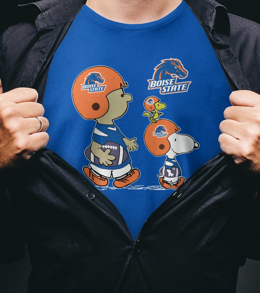 Boise State Broncos Peanuts Football Snoopy And Friends T-Shirt