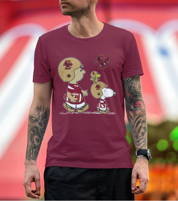 Premium T-Shirt: Boston College Eagles Snoopy Football BC T-Shirt Boston College Eagles Snoopy Football BC T-Shirt