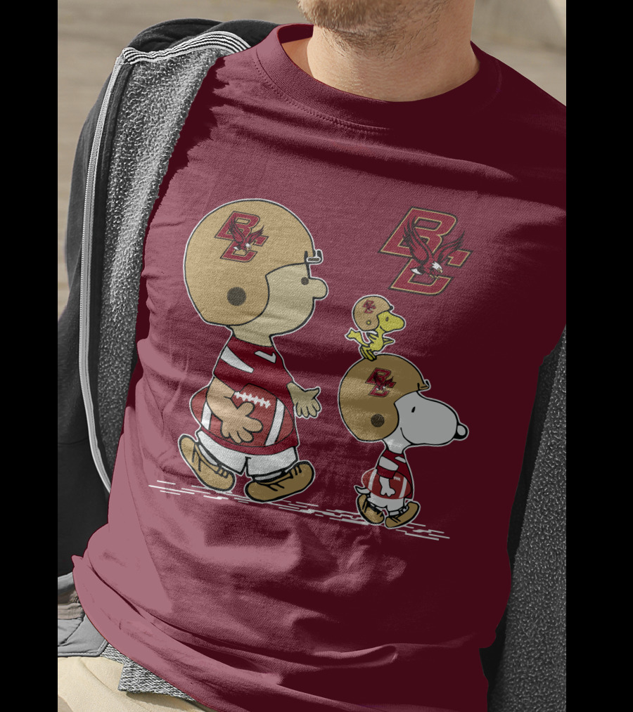 Boston College Eagles Snoopy Football BC T-Shirt