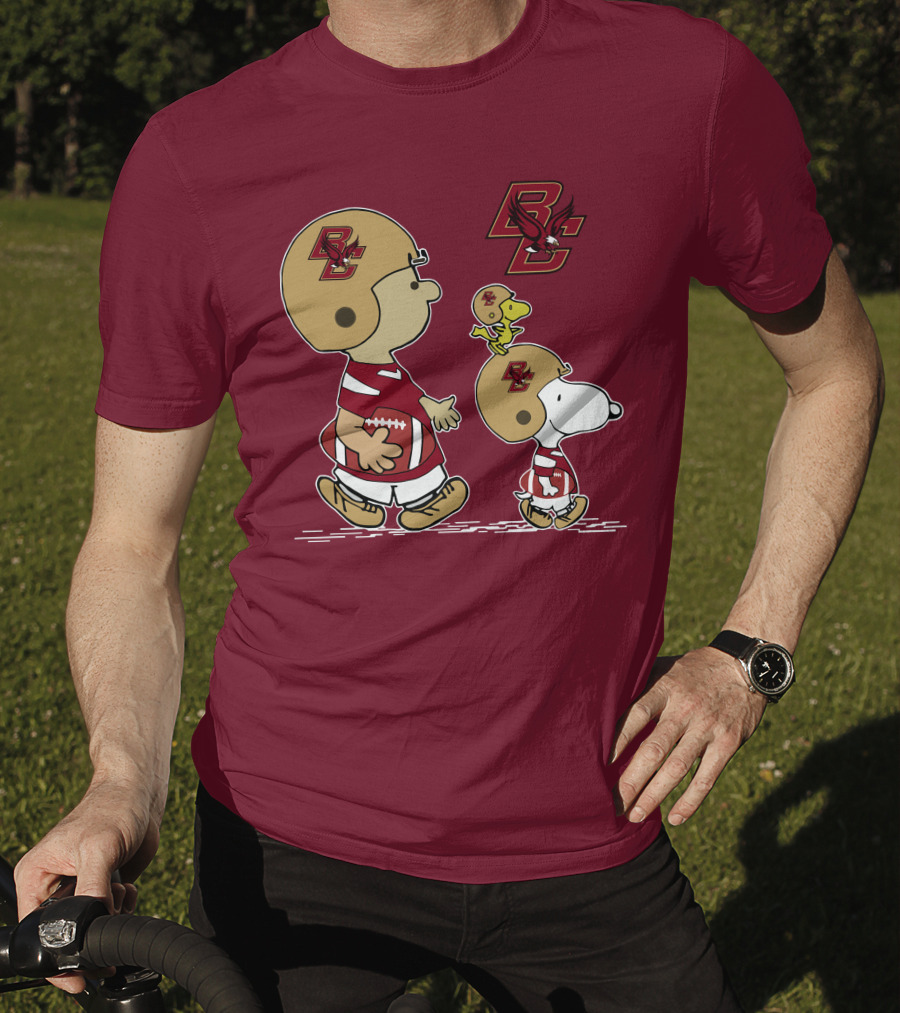 Boston College Eagles Snoopy Football BC T-Shirt
