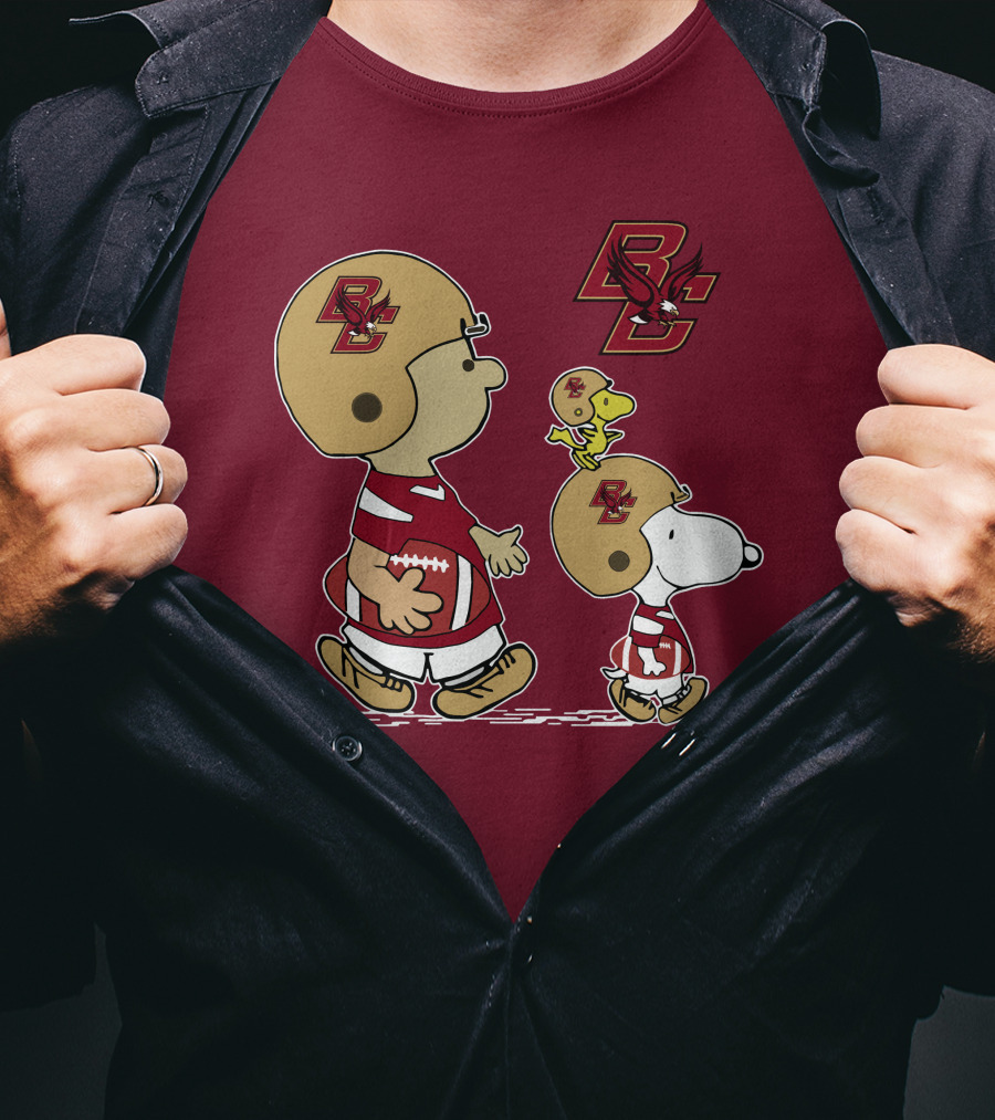 Boston College Eagles Snoopy Football BC T-Shirt