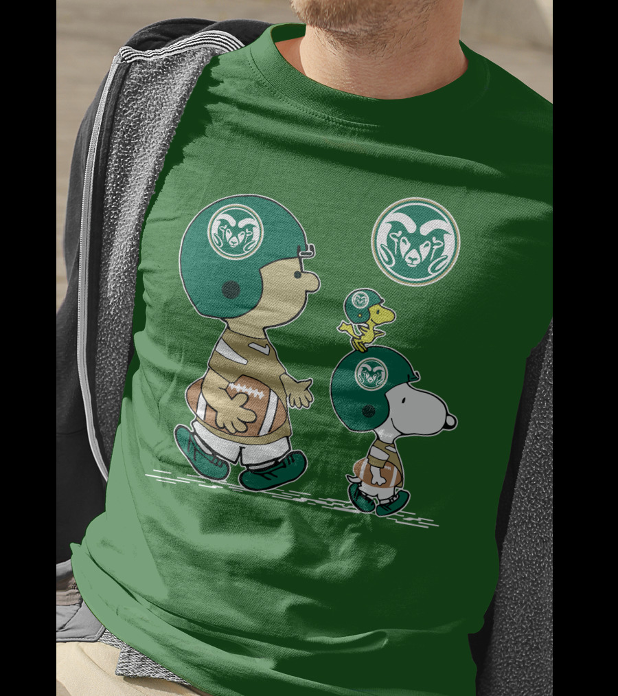 Colorado State Rams Peanuts Snoopy Football Team Characters T-Shirt