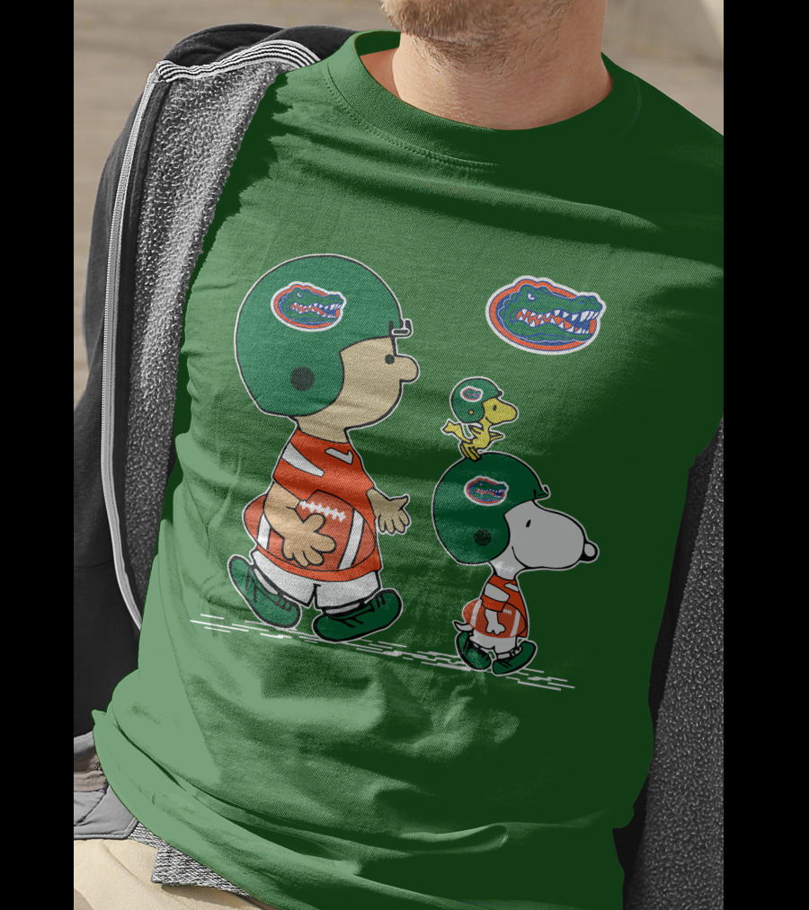 Florida Gators Snoopy And Woodstock Football Helmets T-Shirt