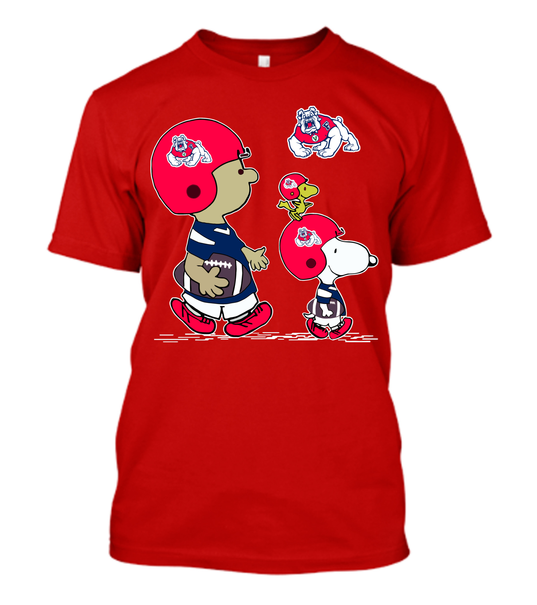 Fresno State Snoopy And Woodstock Football Bulldogs Kids T-Shirt