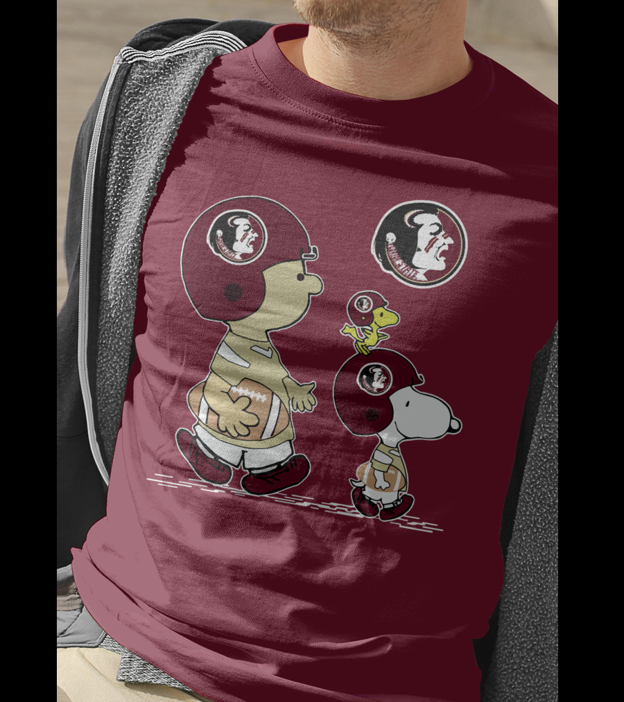 FSU Seminoles Snoopy And Woodstock Football Helmet T-Shirt