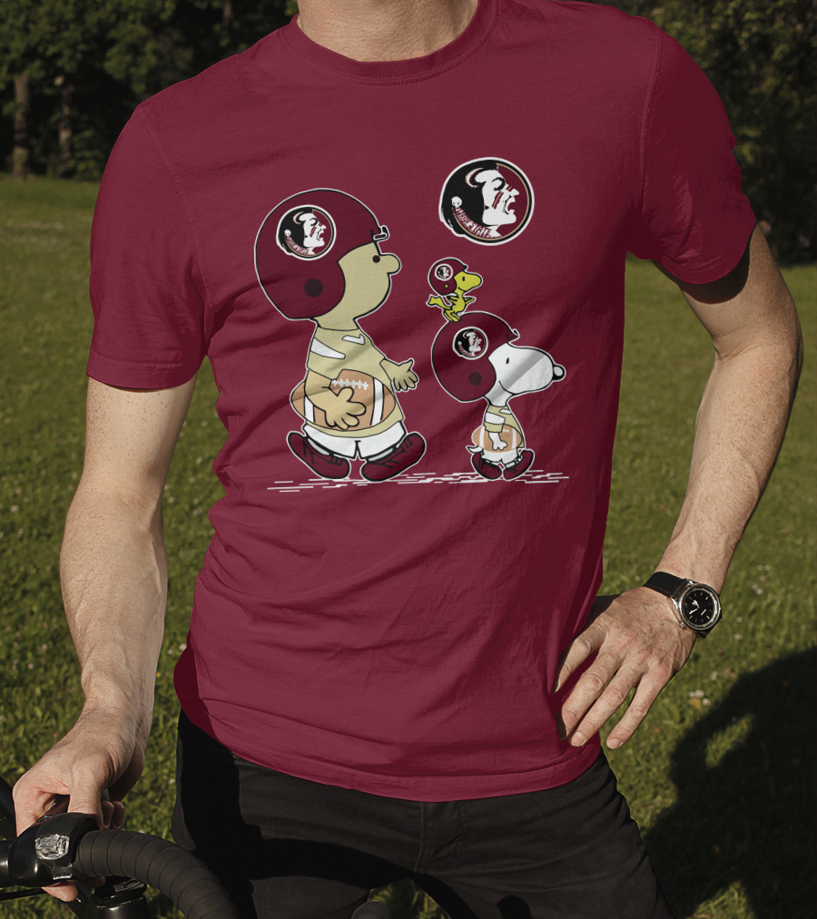 FSU Seminoles Snoopy And Woodstock Football Helmet T-Shirt