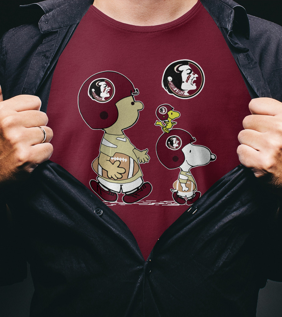 FSU Seminoles Snoopy And Woodstock Football Helmet T-Shirt