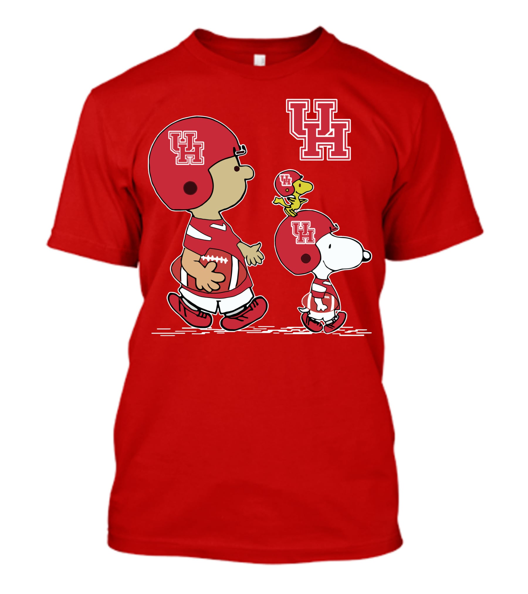 Houston Cougars Snoopy Peanuts Football Characters T-Shirt