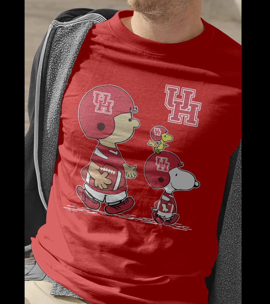 Houston Cougars Snoopy Peanuts Football Characters T-Shirt