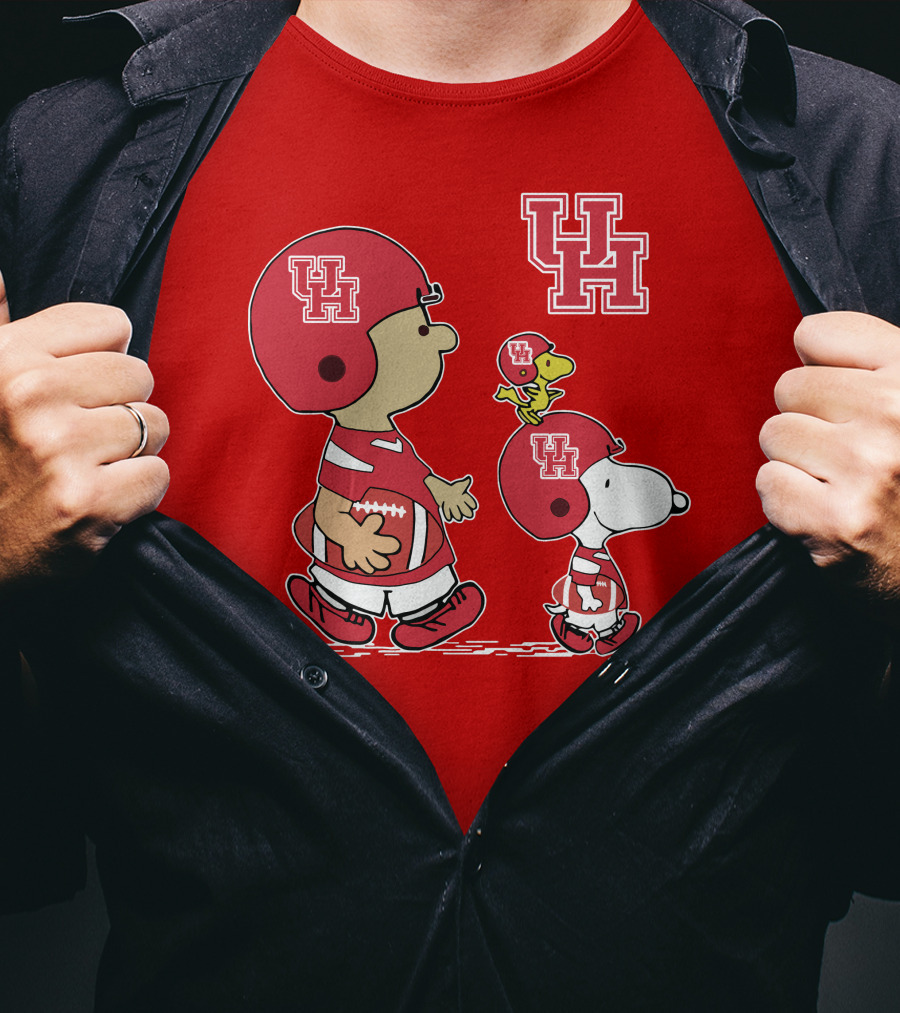 Houston Cougars Snoopy Peanuts Football Characters T-Shirt
