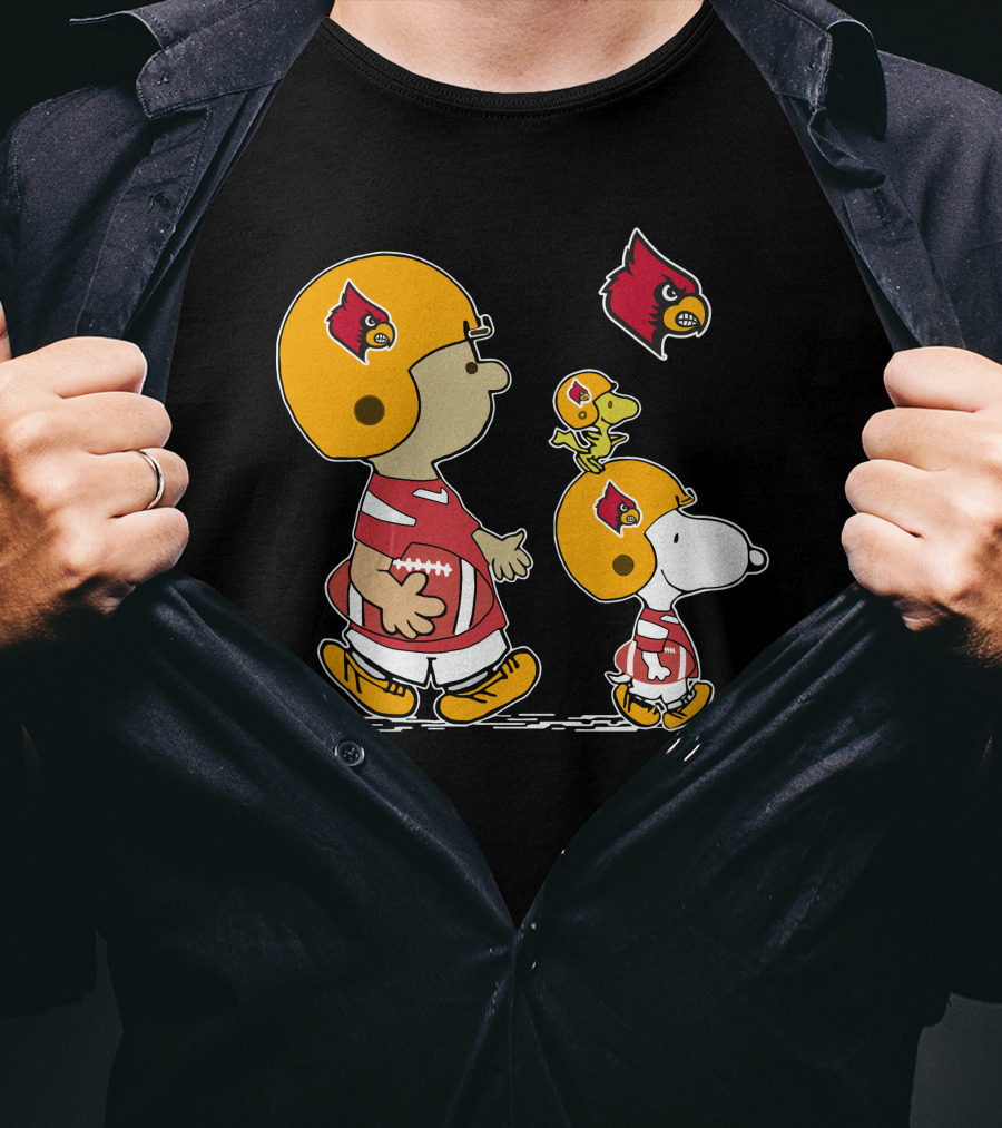 Louisville Cardinals Snoopy And Friends Football Team Spirit T-Shirt